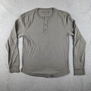 Flint Tinder Shirt Mens Large Gray Green Heavyweight Henley USA Made